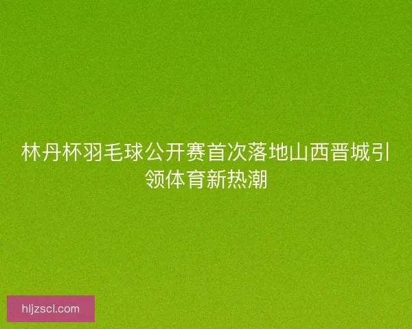 林丹杯羽毛球公开赛首次落地山西晋城引领体育新热潮