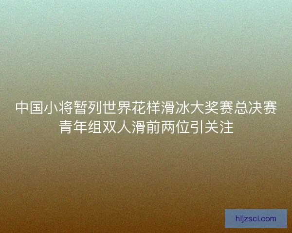 中国小将暂列世界花样滑冰大奖赛总决赛青年组双人滑前两位引关注